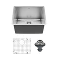 Elite 23" Undermount 16 Gauge Single Bowl Stainless Steel Kitchen Sink with Accessories