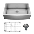 33" Farmhouse Large Single Bowl Stainless Steel Kitchen Sink Kit