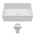 Fireclay 30" Reversible Apron Front Single Bowl Kitchen Sink In White