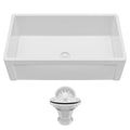 Fireclay 33" Reversible Apron Front Single Bowl Kitchen Sink In White