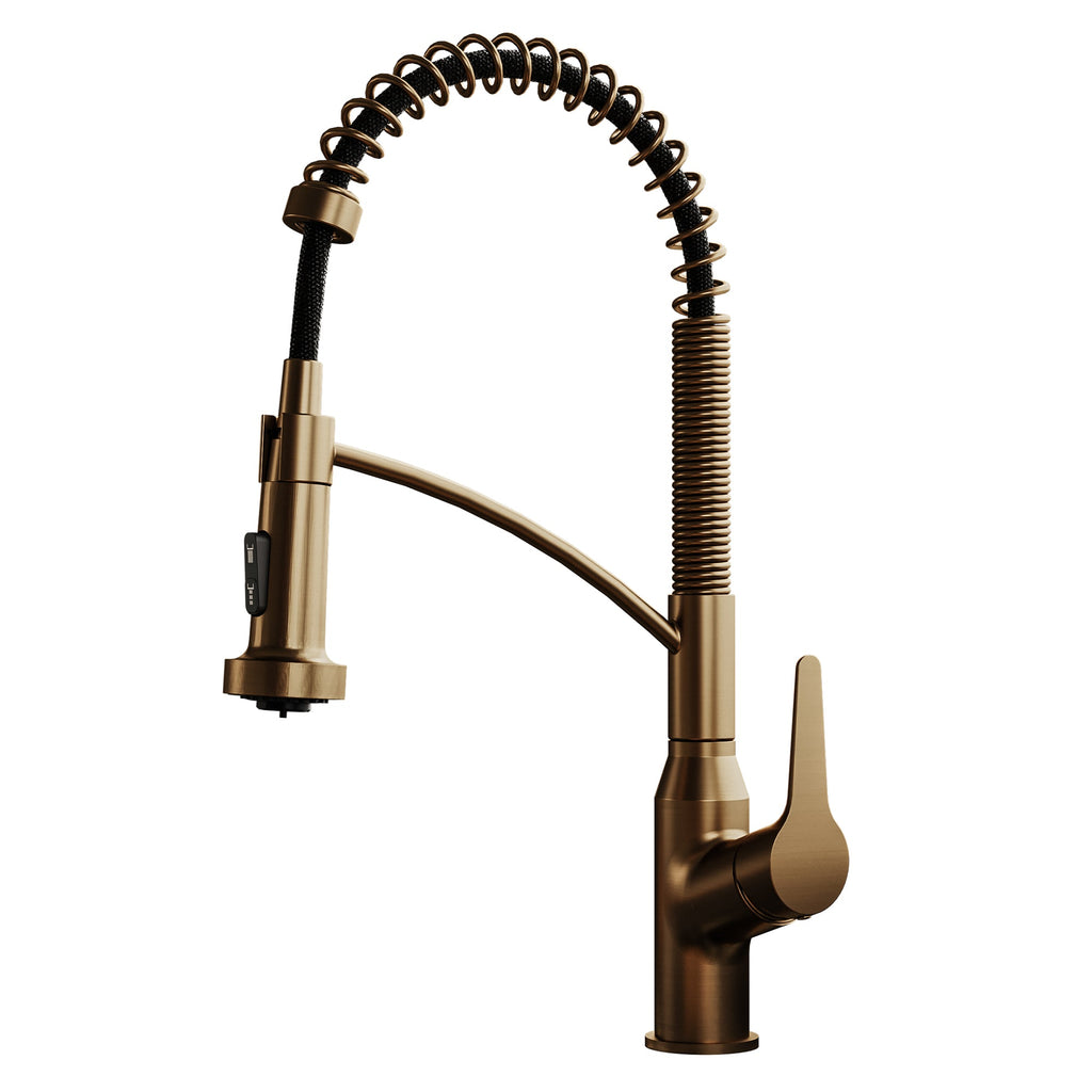 Scottsdale Single Hole Single Handle Pull-Down Sprayer Kitchen Faucet In Brushed Copper