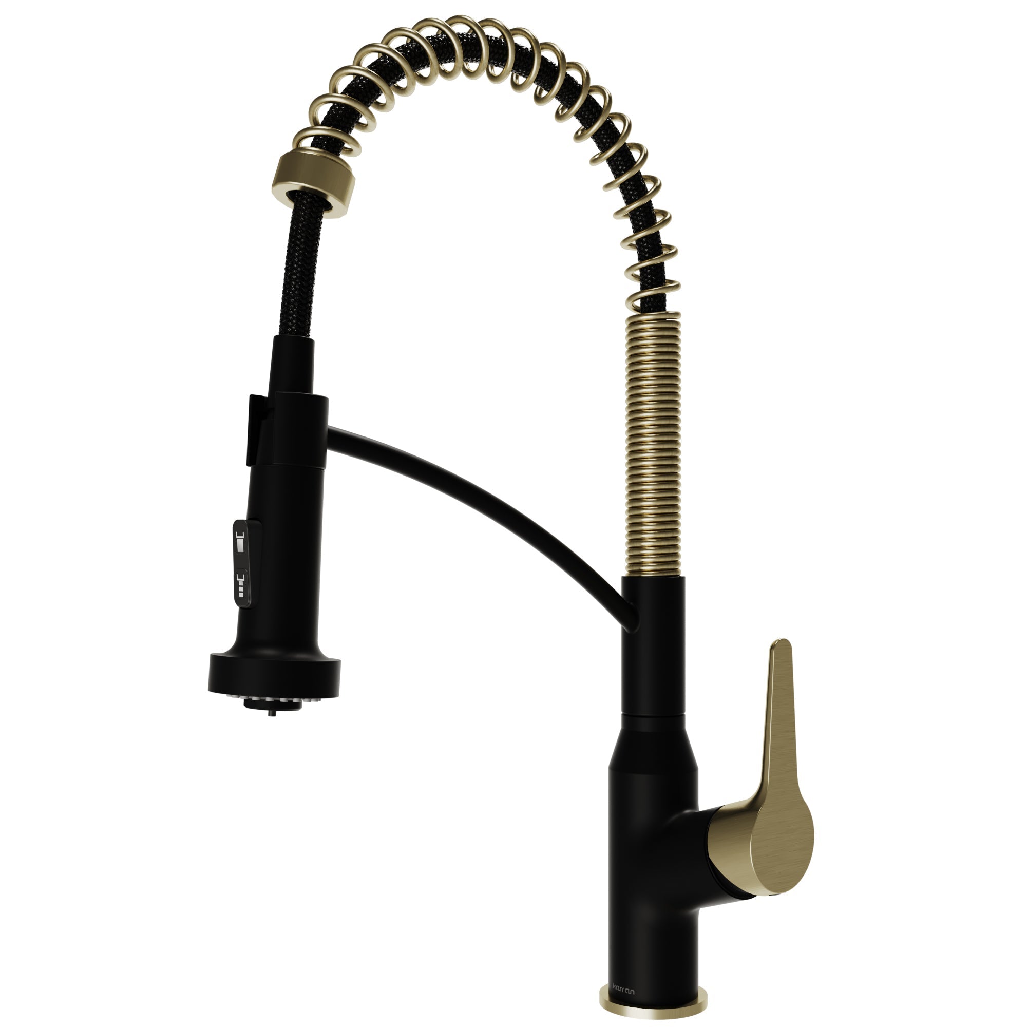 Scottsdale Single Handle Pull-Down Sprayer Commercial Style Kitchen Faucet In Matte Black / Spot-Free Brushed Gold