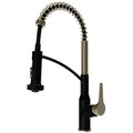 Scottsdale Single Handle Pull-Down Sprayer Commercial Style Kitchen Faucet In Matte Black / Spot-Free Champagne Bronze