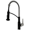 Scottsdale Single Handle Pull-Down Sprayer Commercial Style Kitchen Faucet In Matte Black / Spot-Free Stainless Steel