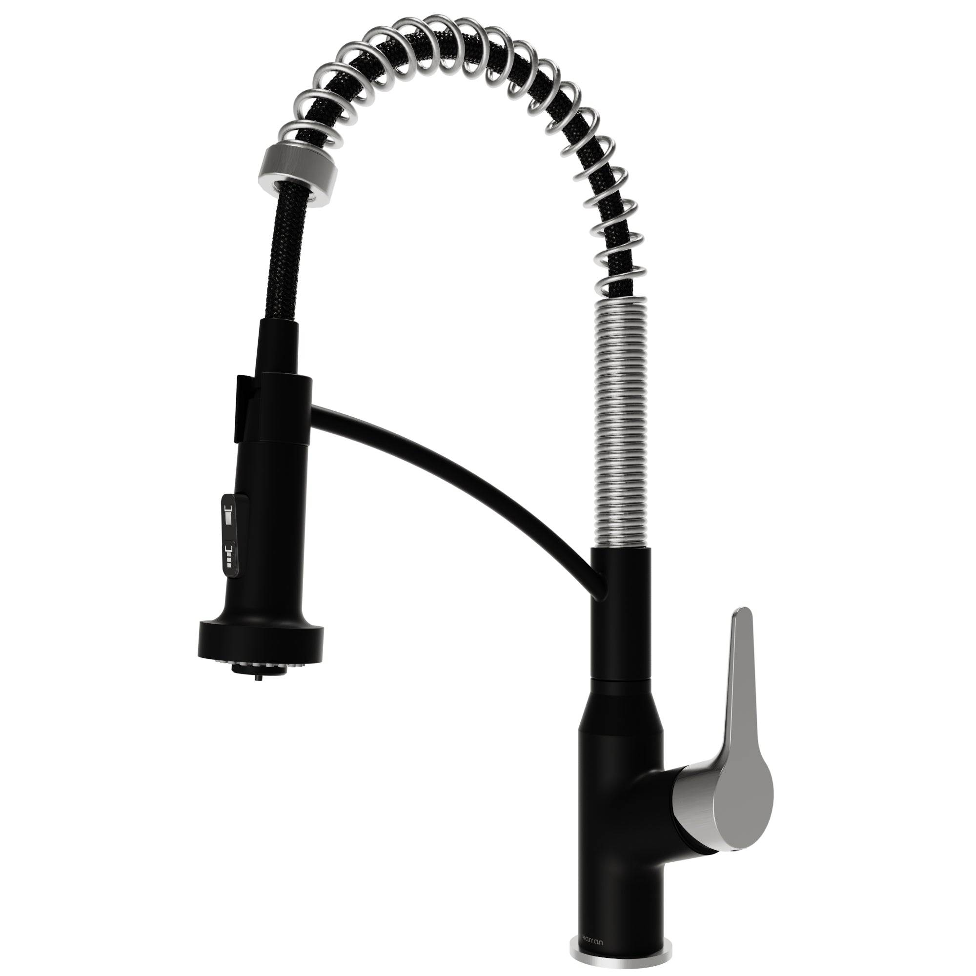 Scottsdale Single Handle Pull-Down Sprayer Commercial Style Kitchen Faucet In Matte Black / Spot-Free Stainless Steel
