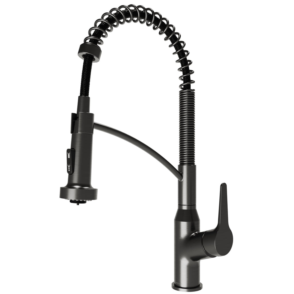 Scottsdale Single Handle Pull-Down Sprayer Commercial Style Kitchen Faucet In Spot-Free Gunmetal Grey
