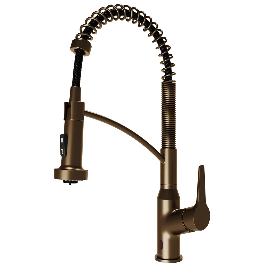 Scottsdale Single Handle Pull-Down Sprayer Touchless Kitchen Faucet In Brushed Copper