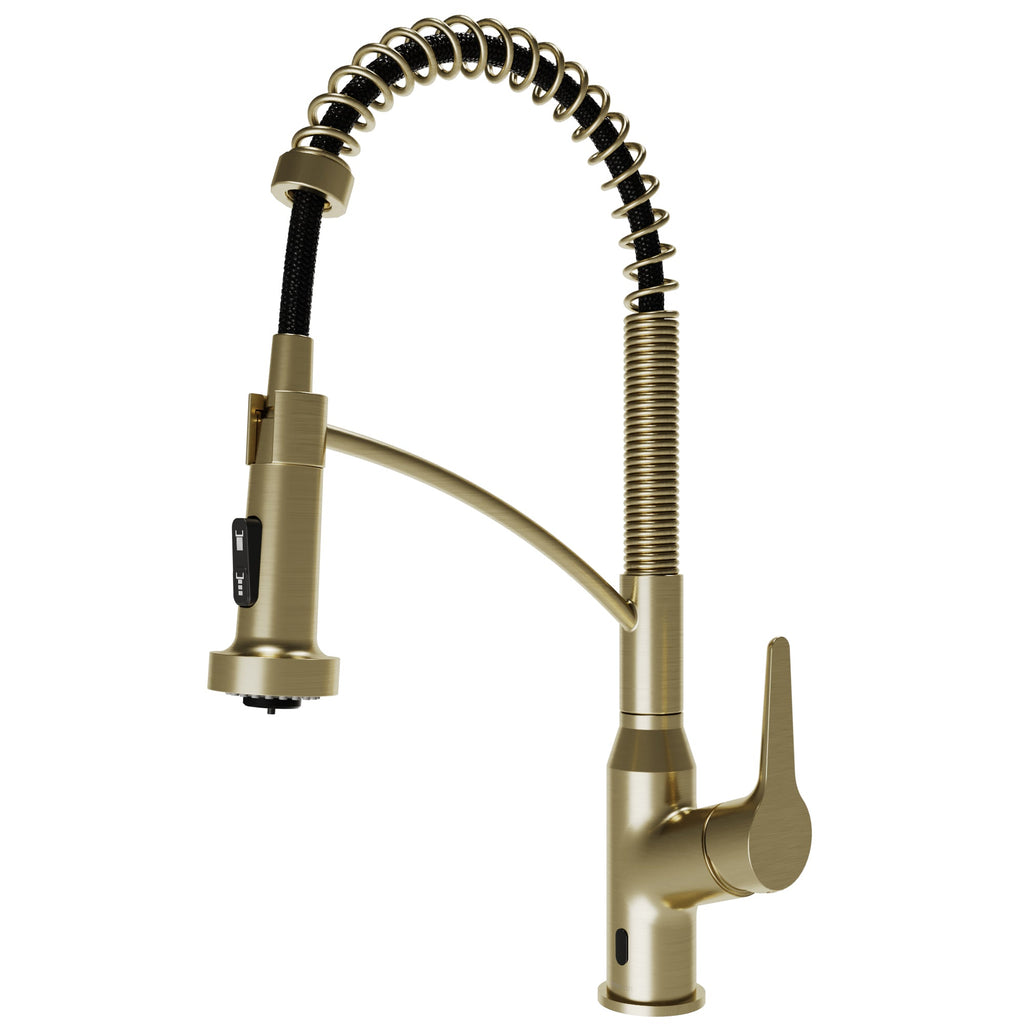 Scottsdale Single Handle Pull-Down Sprayer Touchless Kitchen Faucet In Spot-Free Brushed Gold