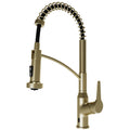 Scottsdale Single Handle Pull-Down Sprayer Touchless Kitchen Faucet In Spot-Free Brushed Gold
