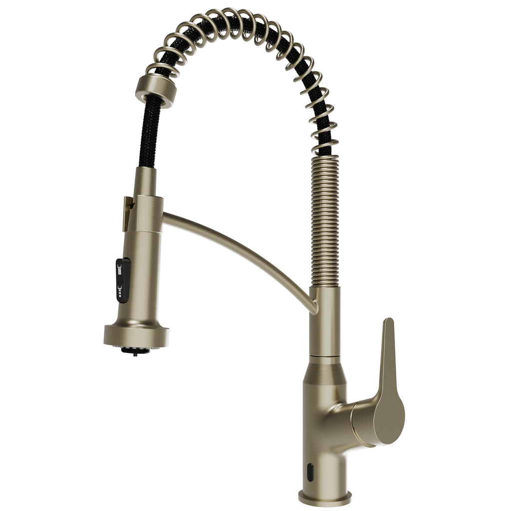 Scottsdale Single Handle Pull-Down Sprayer Touchless Kitchen Faucet In Spot-Free Champagne Bronze