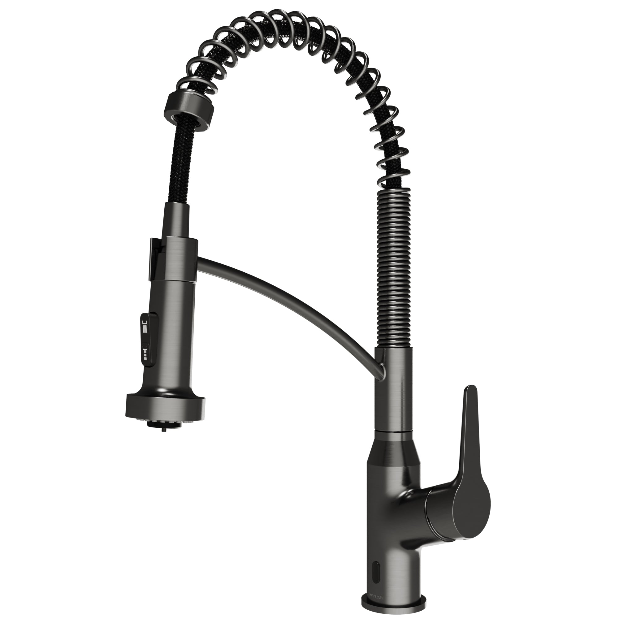Scottsdale Single Handle Pull-Down Sprayer Touchless Kitchen Faucet In Spot-Free Gunmetal Grey