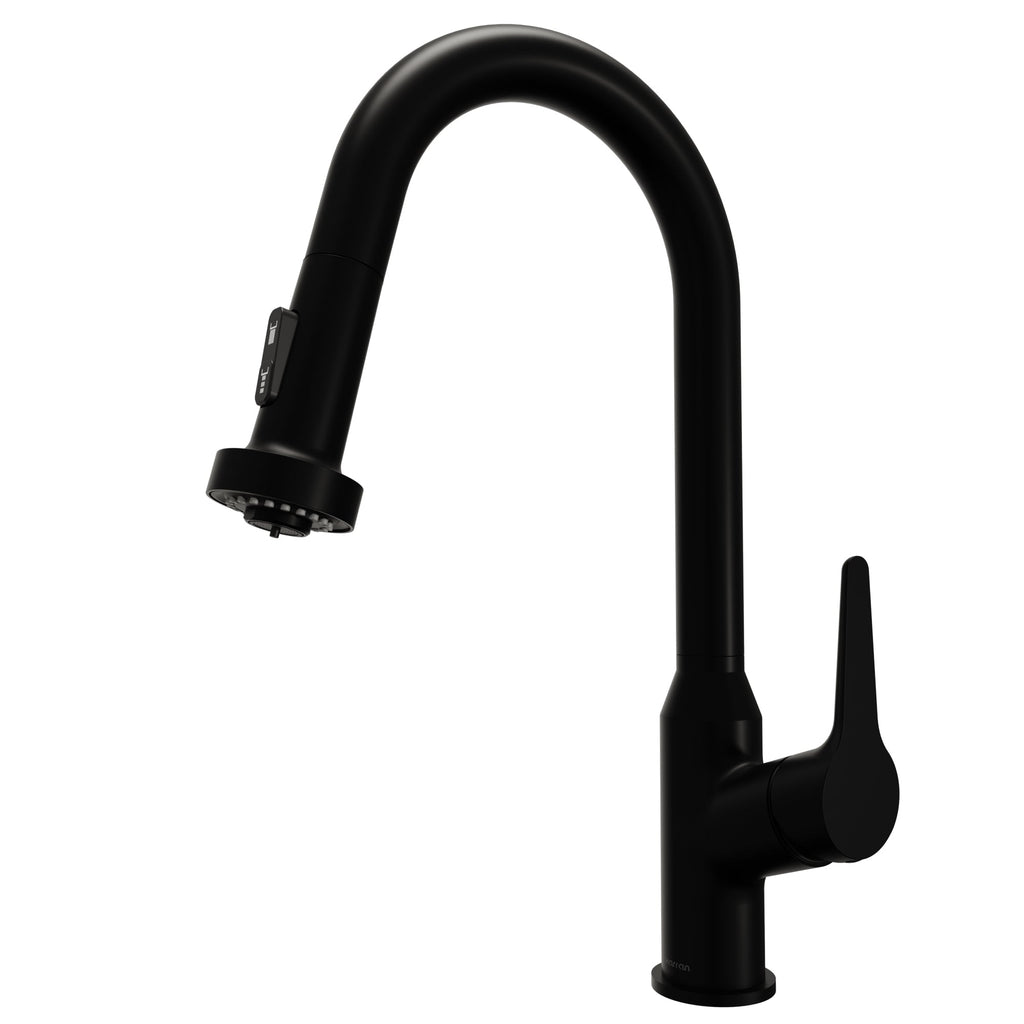 Scottsdale Single Hole Single Handle Pull-Down Sprayer Kitchen Faucet In Matte Black