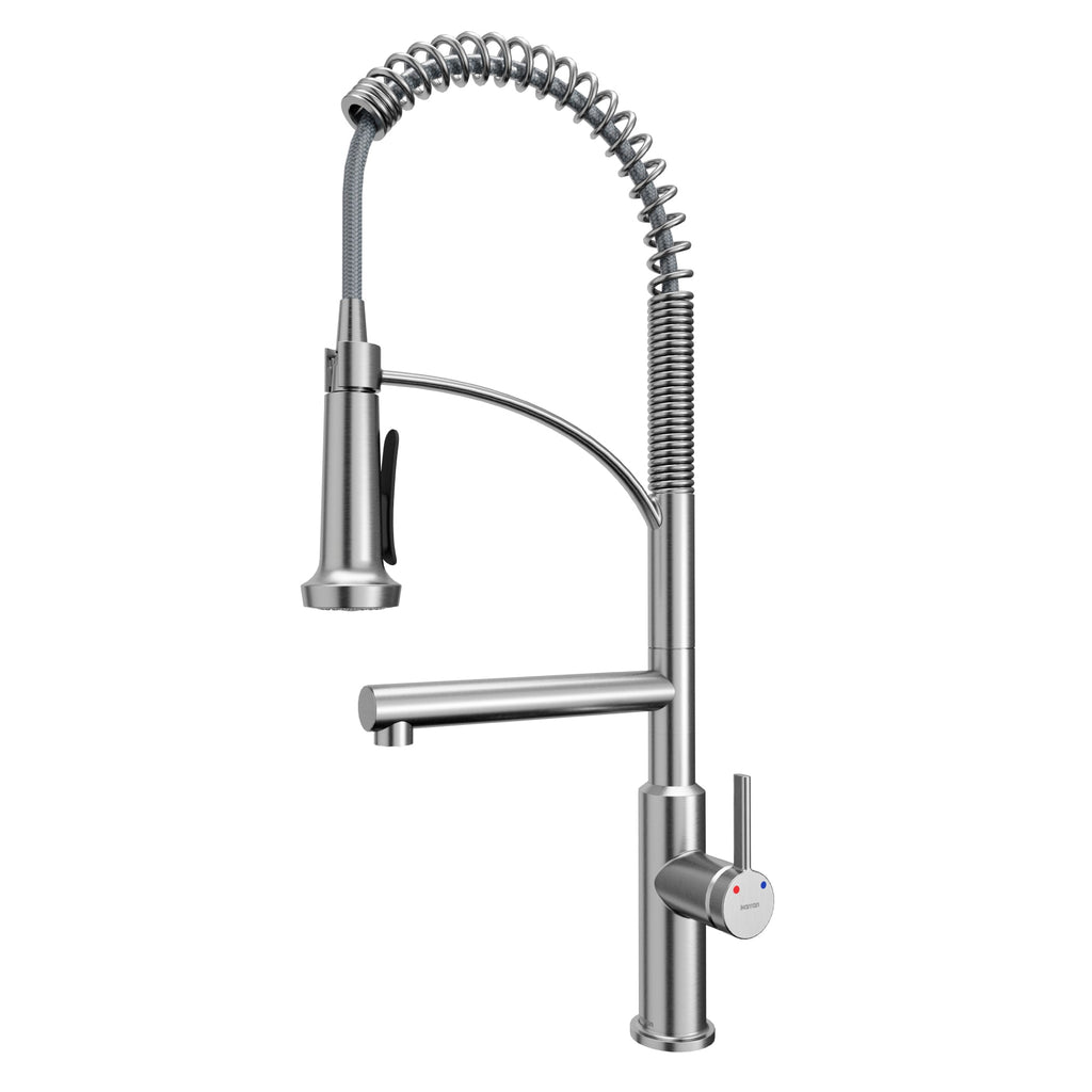 Adlington Single Hole Single Handle Pull-Down Sprayer Kitchen Faucet In Stainless Steel