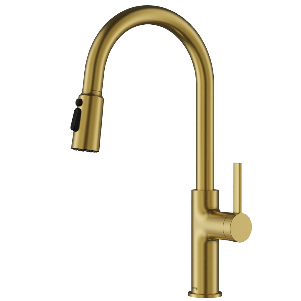 Stalbridge Single Handle Pull-Down Sprayer Kitchen Faucet In Spot-Free Brushed Gold