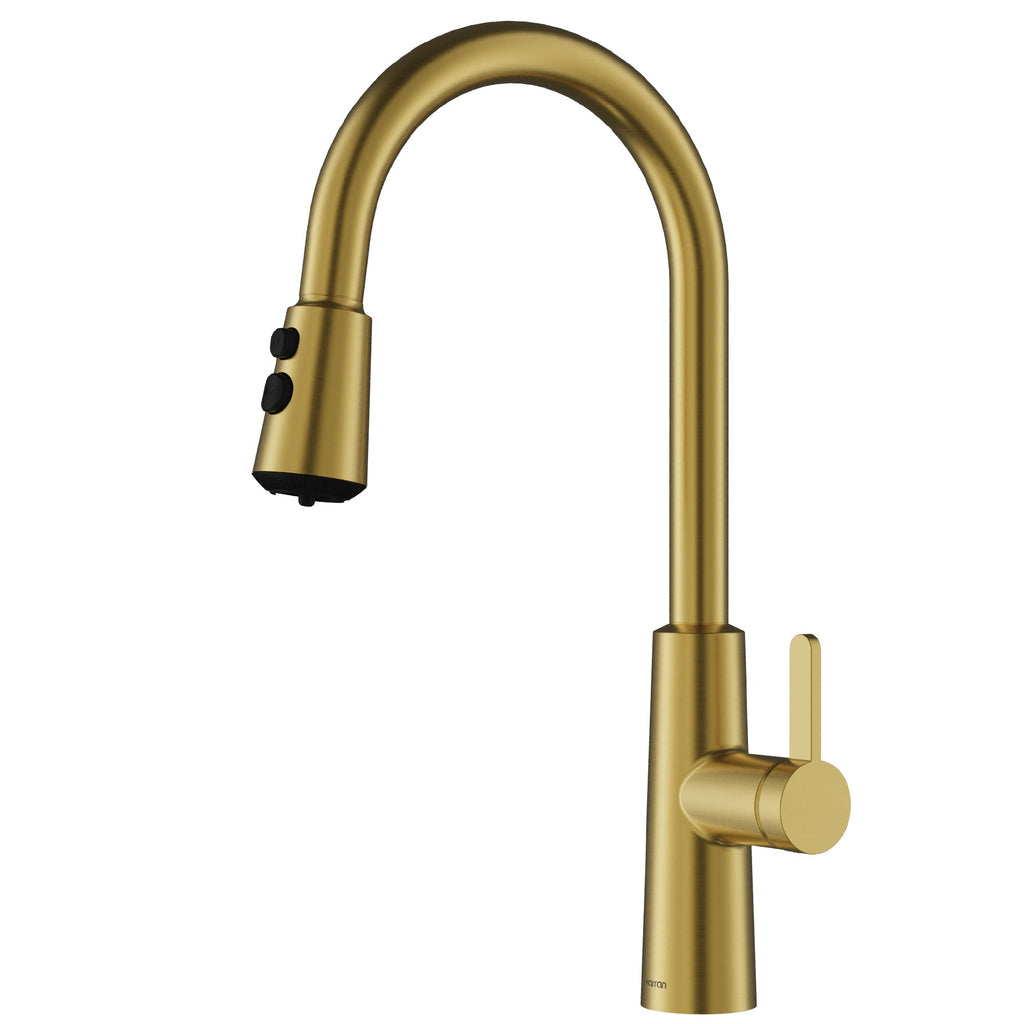 Elmsworth Pull-Down Sprayer Kitchen Faucet In Spot-Free Brushed Gold