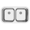 Profile 32" Undermount 16 Gauge Double Bowl Stainless Steel Kitchen Sink