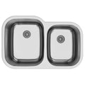 Profile 32" Undermount 16 Gauge Double Offset Bowl Stainless Steel Kitchen Sink