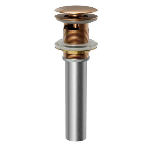 Pop-Up Bathroom Sink Drain with Overflow In Brushed Copper
