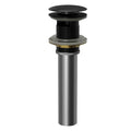 Pop-Up Bathroom Sink Drain with Overflow In Matte Black