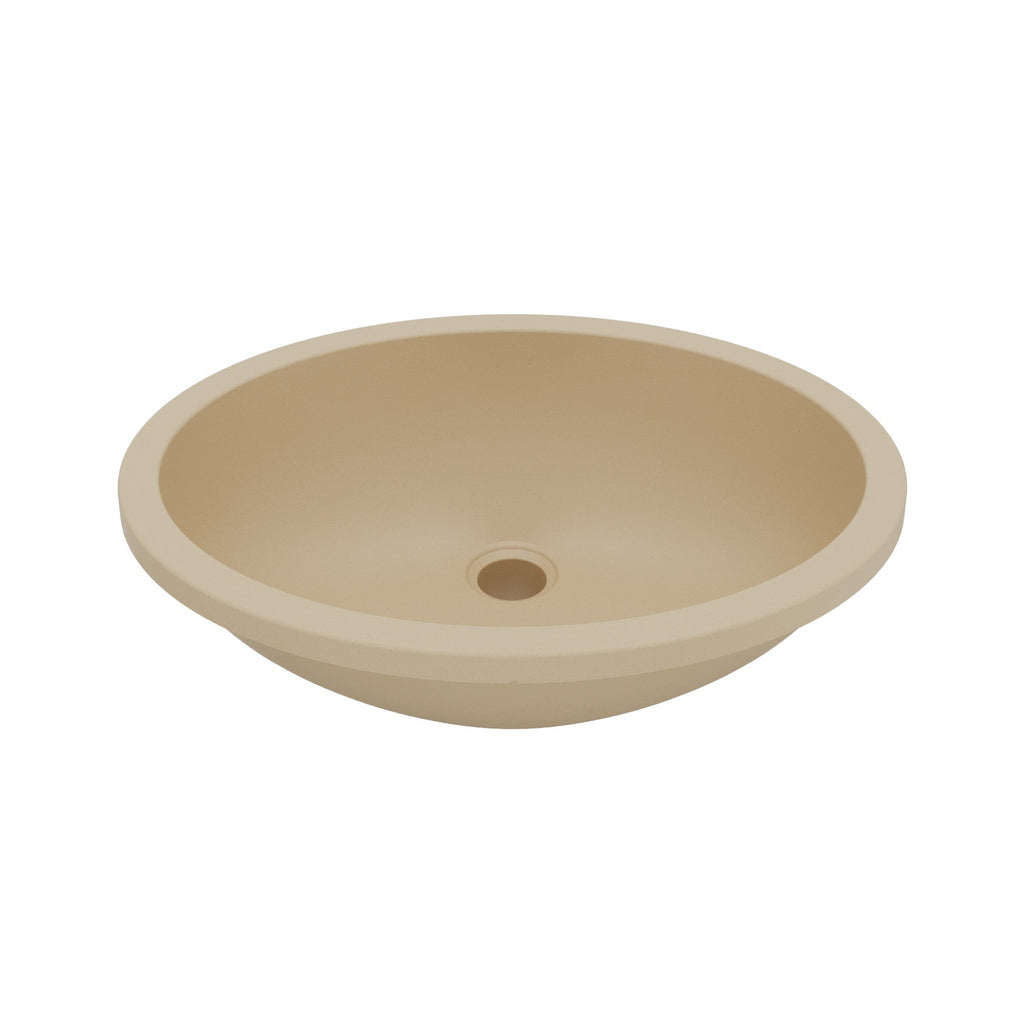 19" Seamless Undermount Quartz Composite Bathroom Sink In Bisque