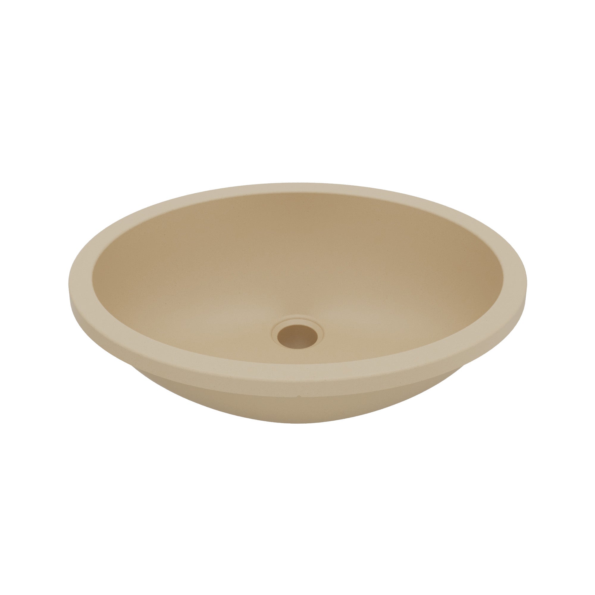 19" Seamless Undermount Quartz Composite Bathroom Sink In Bisque