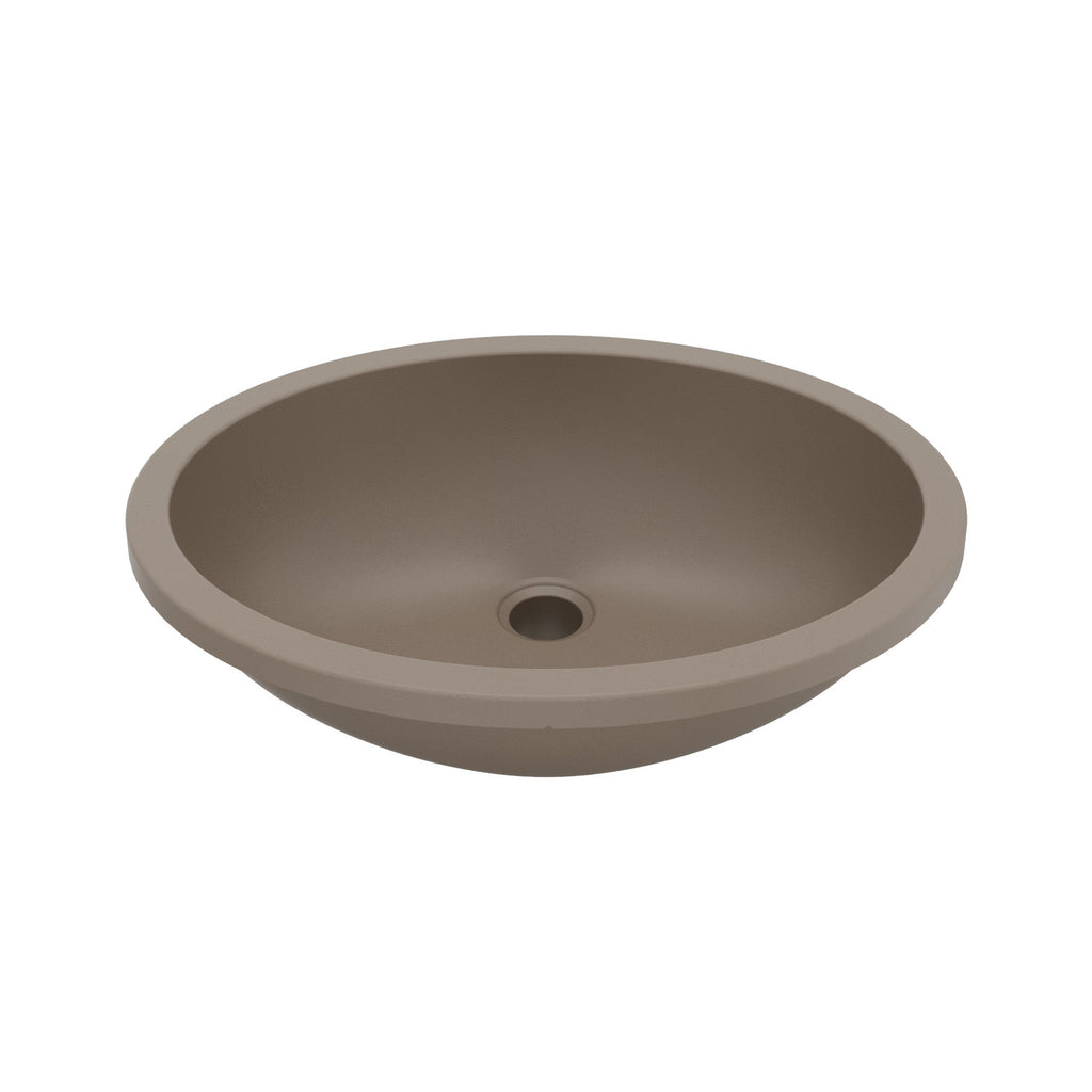 19" Seamless Undermount Quartz Composite Bathroom Sink In Concrete
