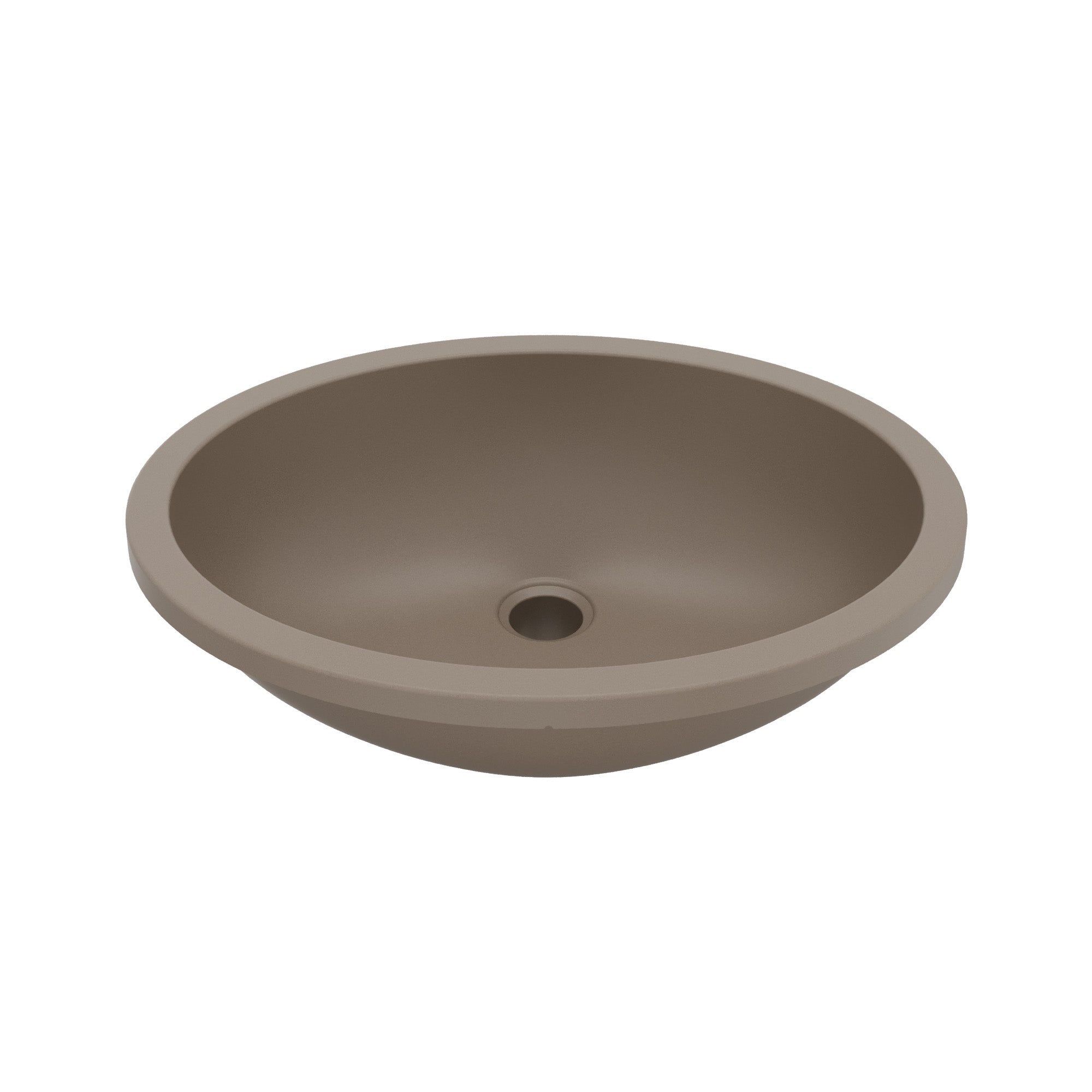 19" Seamless Undermount Quartz Composite Bathroom Sink In Concrete