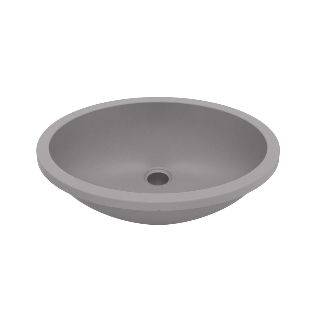 19" Seamless Undermount Quartz Composite Bathroom Sink In Grey