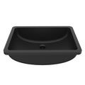 20" Seamless Undermount Quartz Composite Bathroom Sink In Black