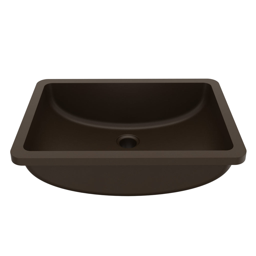 20" Seamless Undermount Quartz Composite Bathroom Sink In Brown