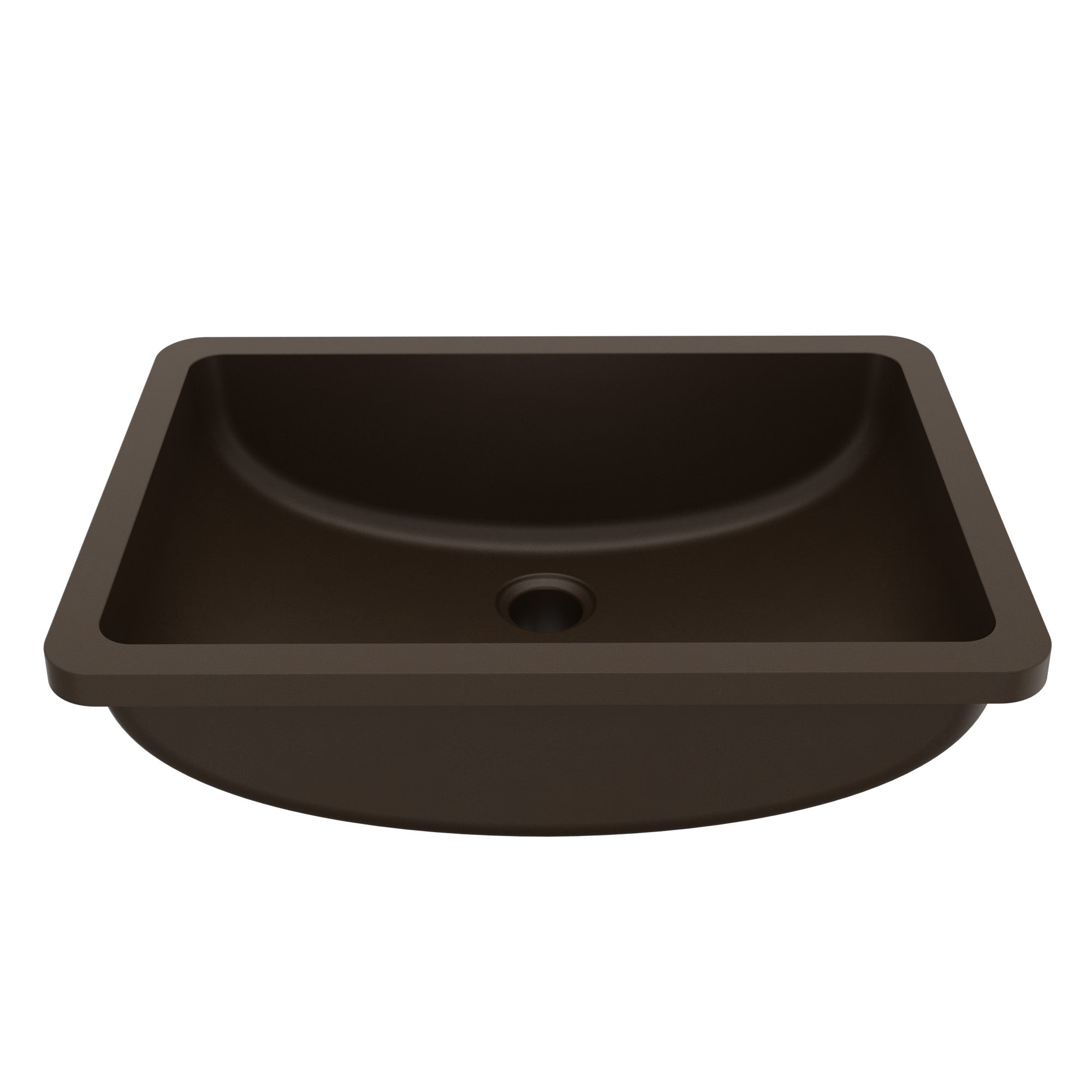 20" Seamless Undermount Quartz Composite Bathroom Sink In Brown