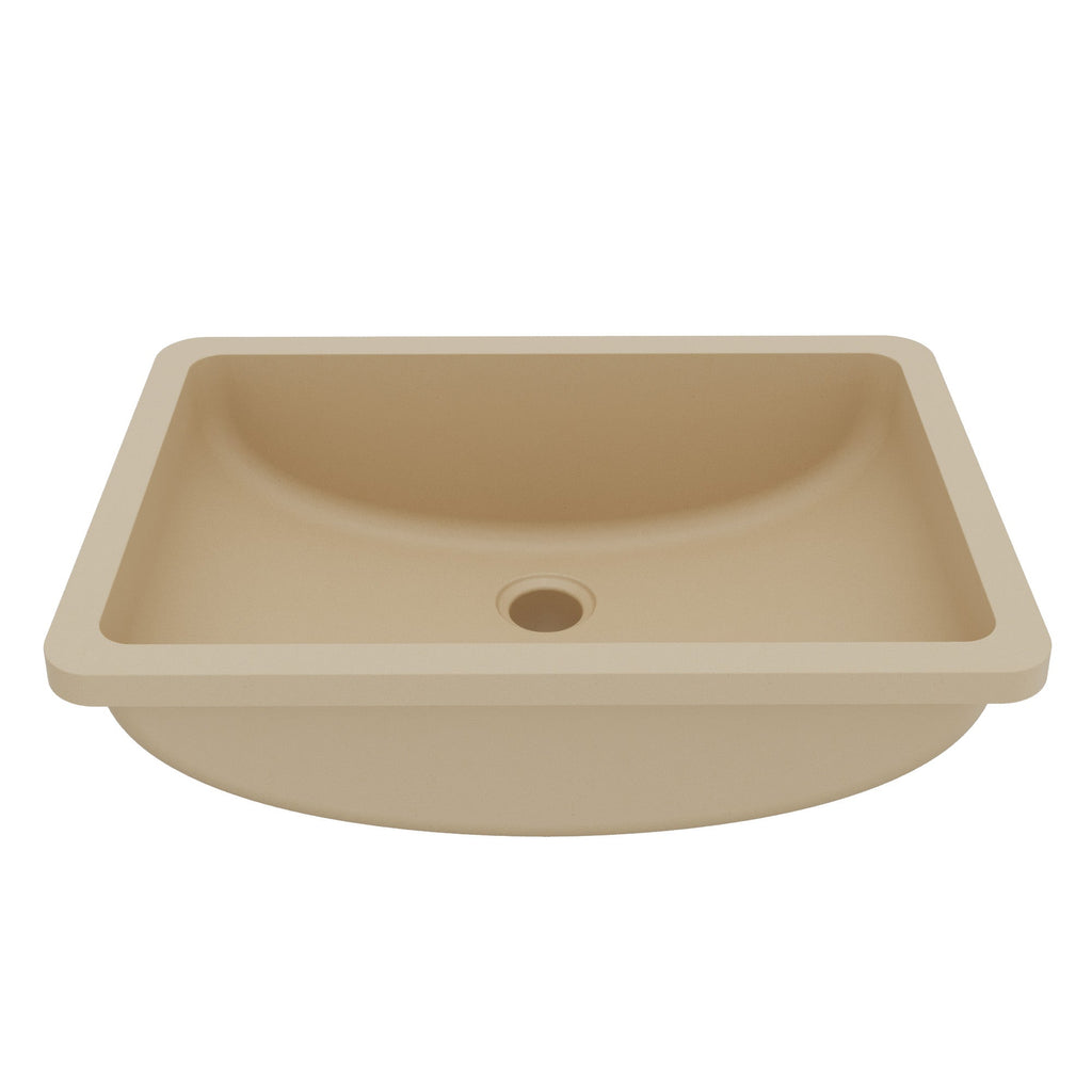 20" Seamless Undermount Quartz Composite Bathroom Sink In Bisque