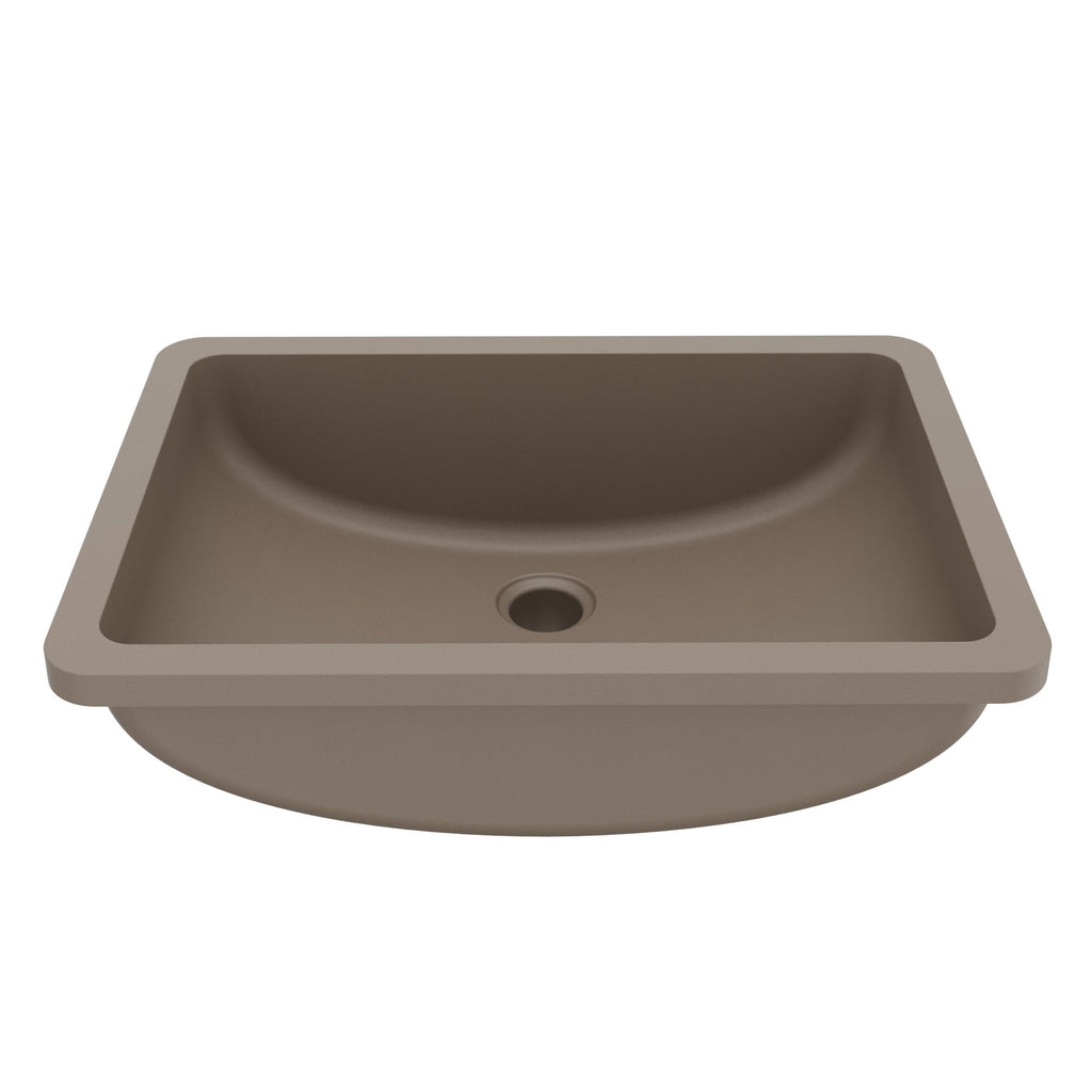 20" Seamless Undermount Quartz Composite Bathroom Sink In Concrete