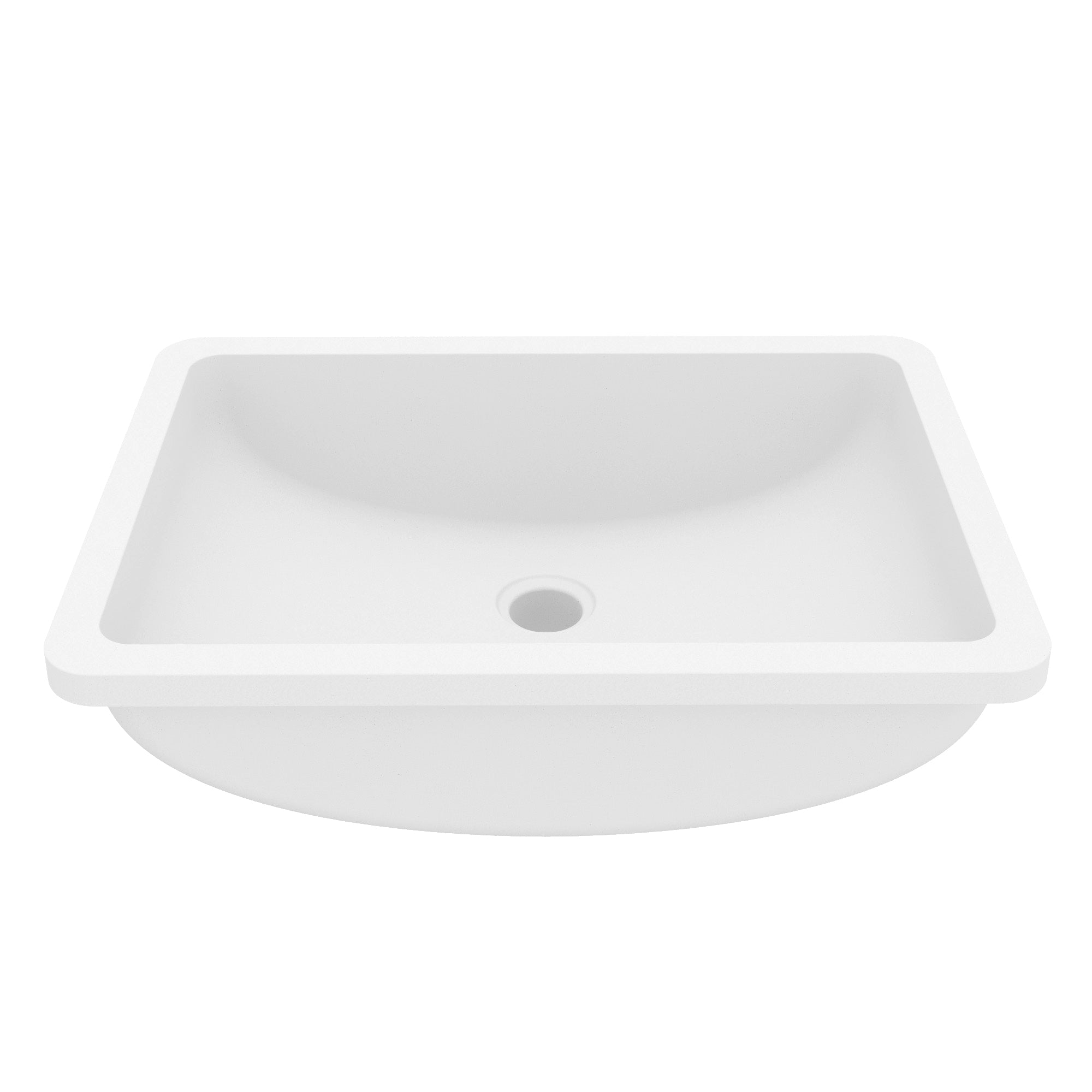 20" Seamless Undermount Quartz Composite Bathroom Sink In White
