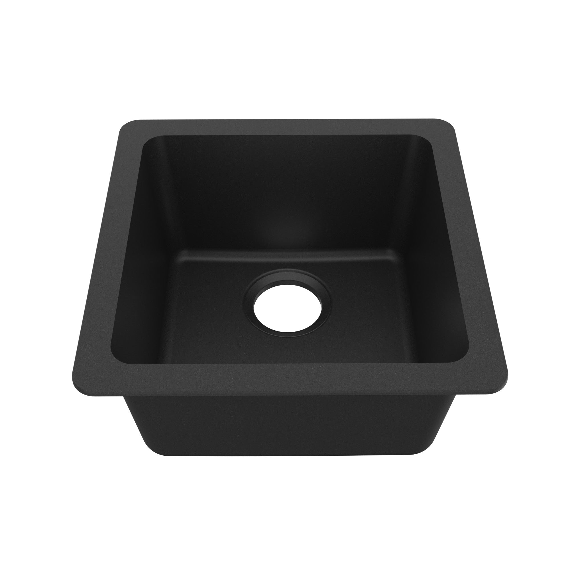 16-5/8" Seamless Undermount Quartz Composite Bar/Prep Sink In Black