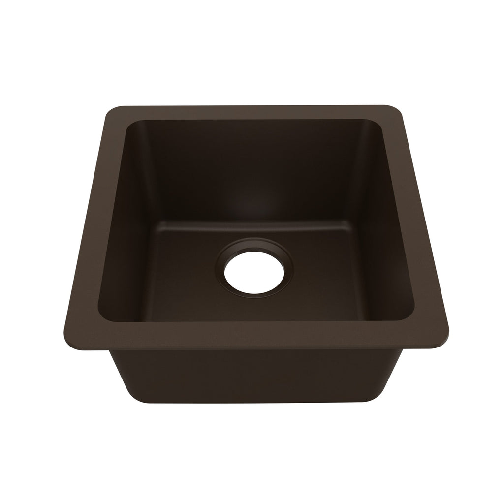 16-5/8" Seamless Undermount Quartz Composite Bar/Prep Sink In Brown