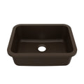 24-1/8" Seamless Undermount Single Bowl Quartz Composite Kitchen Sink In Brown