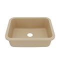 24-1/8" Seamless Undermount Single Bowl Quartz Composite Kitchen Sink In Bisque