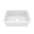 24-1/8" Seamless Undermount Single Bowl Quartz Composite Kitchen Sink In White