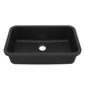 30-7/8" Seamless Undermount Large Single Bowl Quartz Composite Kitchen Sink In Black