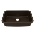 30-7/8" Seamless Undermount Large Single Bowl Quartz Composite Kitchen Sink In Brown