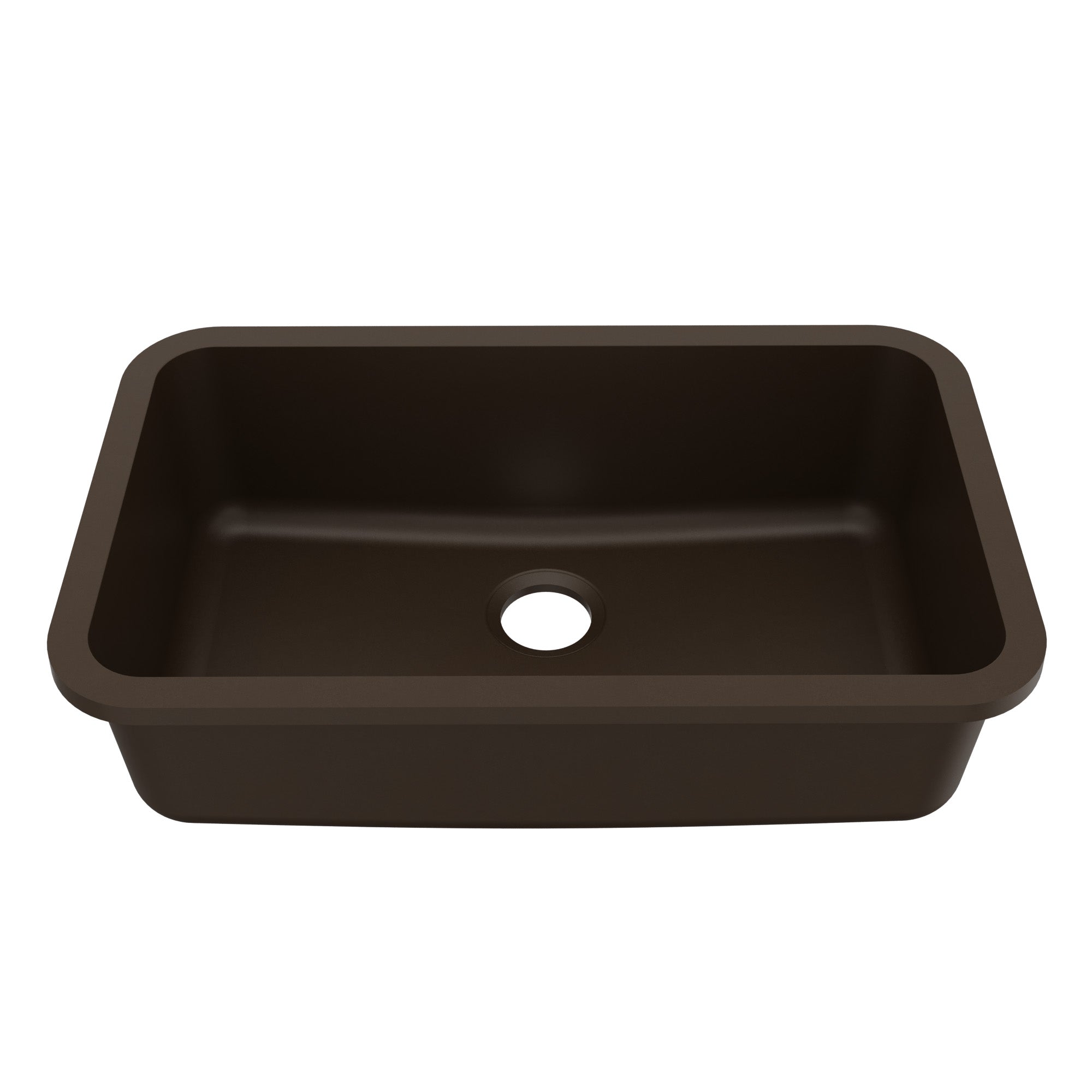 30-7/8" Seamless Undermount Large Single Bowl Quartz Composite Kitchen Sink In Brown