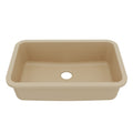 30-7/8" Seamless Undermount Large Single Bowl Quartz Composite Kitchen Sink In Bisque