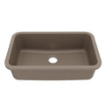30-7/8" Seamless Undermount Large Single Bowl Quartz Composite Kitchen Sink In Concrete