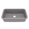 30-7/8" Seamless Undermount Large Single Bowl Quartz Composite Kitchen Sink In Grey