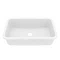 30-7/8" Seamless Undermount Large Single Bowl Quartz Composite Kitchen Sink In White