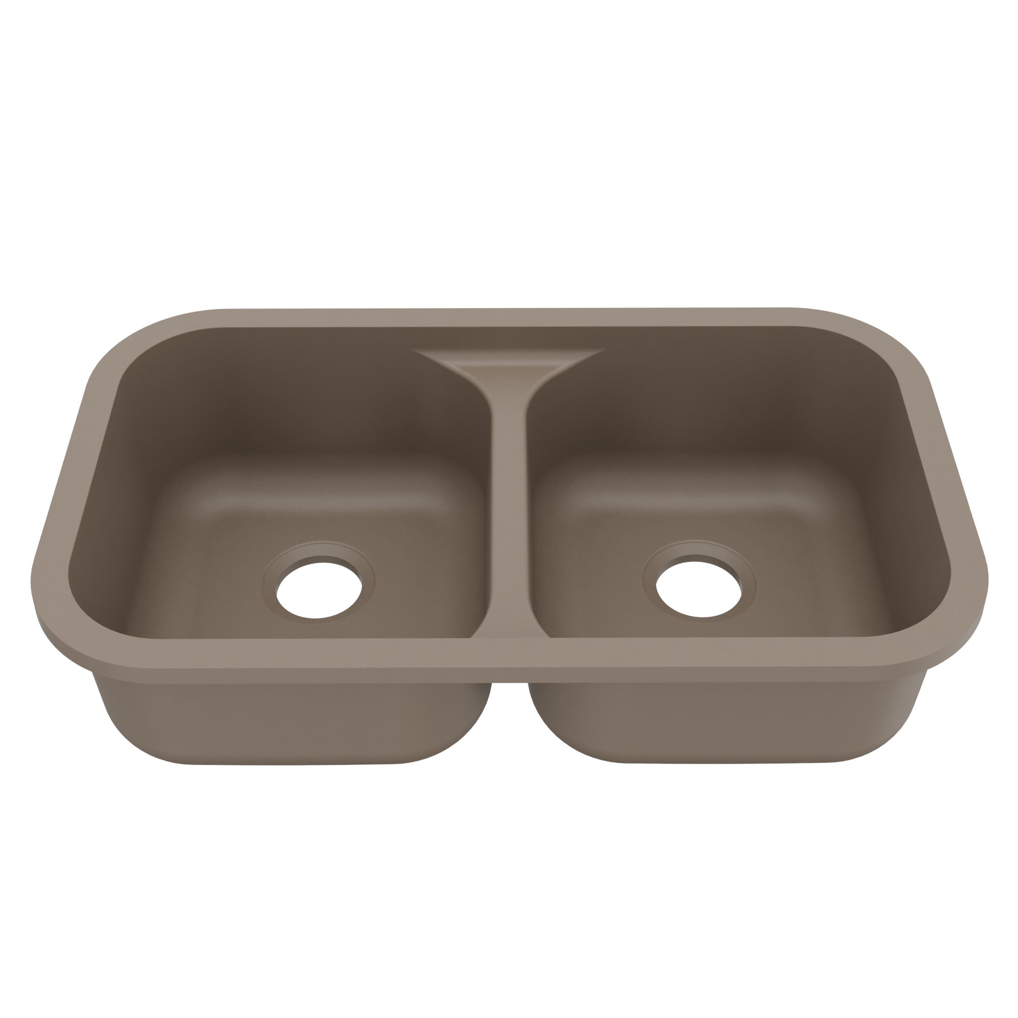 32-7/8" Seamless Undermount Doube Equal Bowl Quartz Composite Kitchen Sink In Concrete