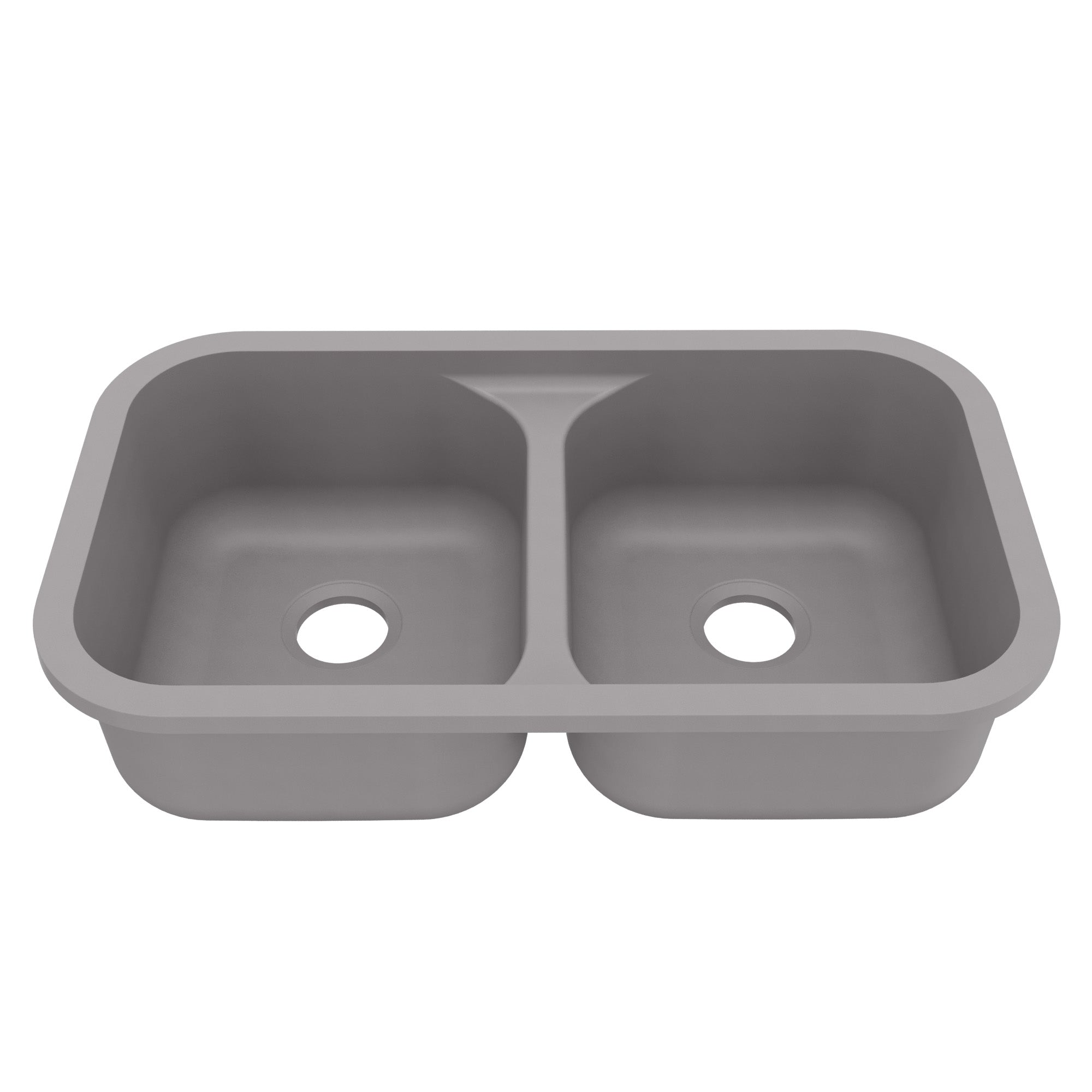 32-7/8" Seamless Undermount Doube Equal Bowl Quartz Composite Kitchen Sink In Grey