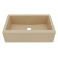 34" Farmhouse Large Single Bowl Quartz Composite Kitchen Sink In Bisque