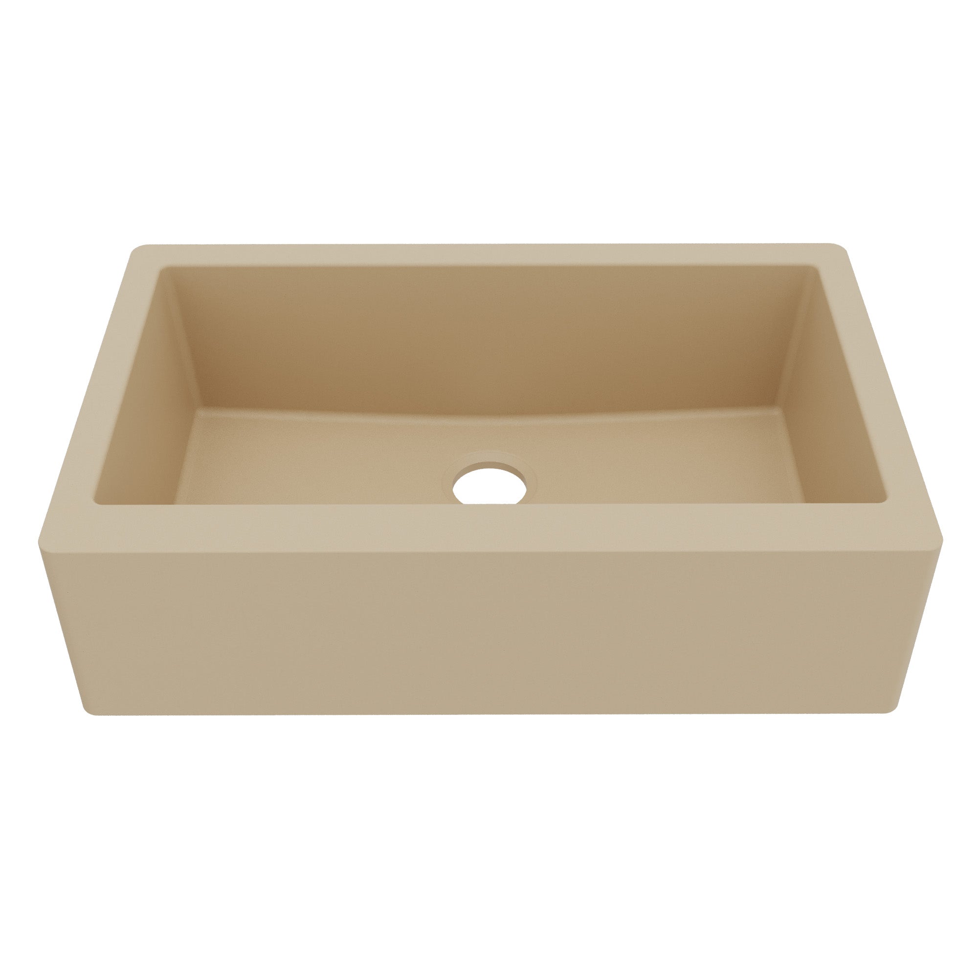 34" Farmhouse Large Single Bowl Quartz Composite Kitchen Sink In Bisque